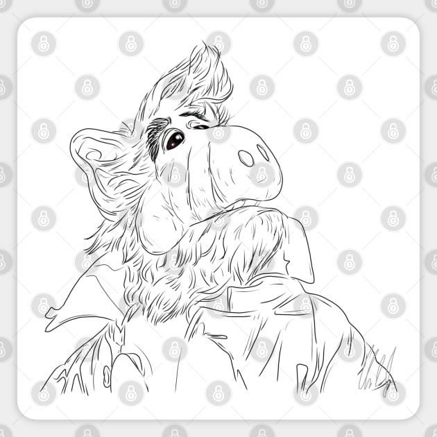 Alf: Going Home [Outline] Sticker by 51Deesigns